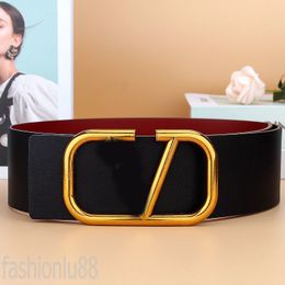 Cinturones cuadrados para mujer diseñador de lujo para hombre cinturón simple color sólido letras huecas V hebilla clásica cinture negro blanco cinturón de cuero reversible 7 cm ancho YD021 Q2