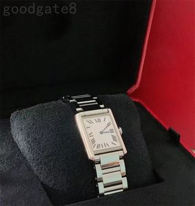 Vierkante bezel tank fashion horloge dames vintage horloge hoge kwaliteit populaire zakelijke montre de luxe roestvrijstalen band designer horloge verguld goud xb09 C23