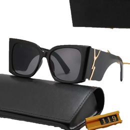Gafas de sol cuadradas con montura negra Diseñador Hombre Mujer Gafas de sol Clásico Vintage UV400 Gafas de sol al aire libre YS Gafas de sol L con caja