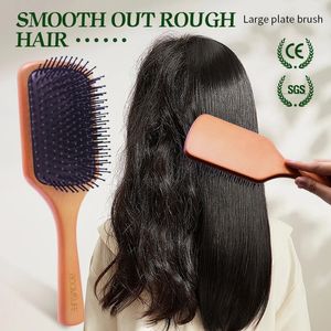 Vierkante mes haarborstel vrouwelijke hoofdhuid massageborstel brede tandkam voor haar grote luchtkussen esdoornborstel 240510
