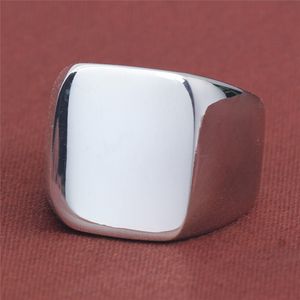 Square Blank Motorcycle Band Ring Black Gold Championship Men Anneaux Hip Hop Fashion Bijoux Will et Sandy Gift