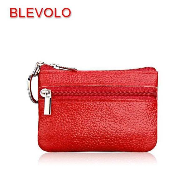 Carré BLEVOLO Mini porte-monnaie femme sac à main fermeture éclair en cuir véritable Style coréen sacs à clés pour filles petit portefeuille femmes poche