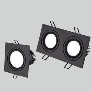 Cuadrado brillante empotrado blanco negro LED regulable Downlight COB LED Spot decoración lámpara de techo AC85-265V