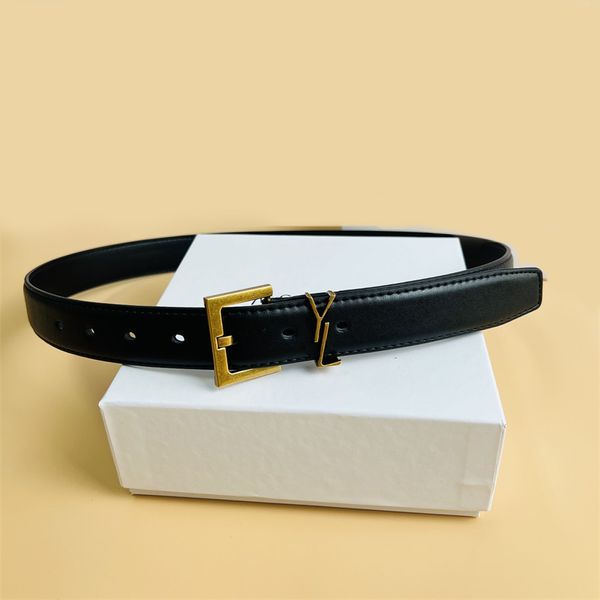 Boucle carrée ceinture de luxe ceintures de créateurs en cuir pour femmes plaqué or boucle aiguille cintura noir blanc simple costume pantalon habillé affaires 3 cm ceinture pour hommes