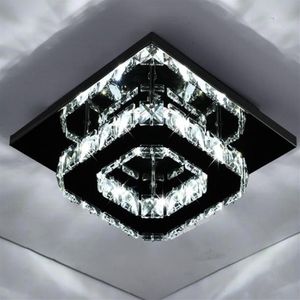 Vierkante Kristallen Plafondlamp Moderne LED 20CM Entree Plafondlamp Voor Hal Hal Woonkamer Slaapkamer Home Lighting293t