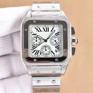 Vierkant designerhorloge 40 mm roestvrij staal metalen saffierlens herenhorloge Hoogwaardig automatisch mechanisch horloge Luxe horloge
