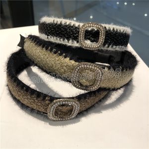 Vierkante diamant fluwelen haarbanden vrouwen hoofdband kristal multi kleur haar accessoires glanzende haarband hoofdbanden voor vrouwen