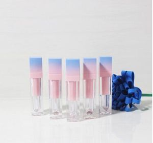 Vierkant lege lip glanst buis gradiënt roze blauw plastic elegante lippenstift vloeibare cosmetische containers 5ml monster