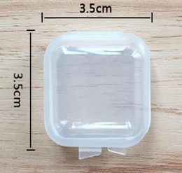 Carré Vide Mini Boîte De Conteneurs De Stockage En Plastique Transparent Avec Couvercles Petite Boîte Bijoux Bouchons D'oreille Boîte De Rangement dh9566