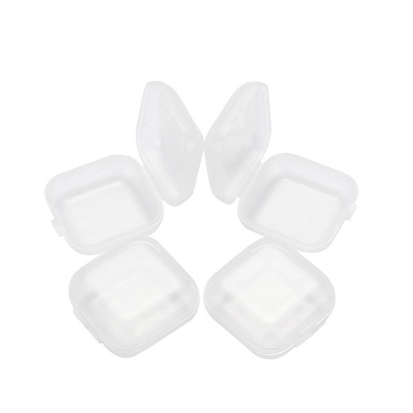 Carré Vide Mini Boîte De Conteneurs De Stockage En Plastique Transparent Avec Couvercles Petite Boîte Bijoux Bouchons D'oreille Boîte De Rangement dh956