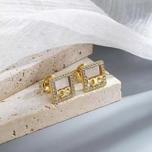 Vierkante emaille gekleurde glazuur oorbellen Imbue Diamond Trend Earring Designer Classic Palace Ear Stud Womens Vintage Gold Ear Rings Minimalistische oorringen