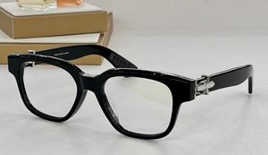 Lunettes carrées noir argent cadre clair lentille lunettes cadre optique hommes mode lunettes de soleil montures lunettes avec boîte