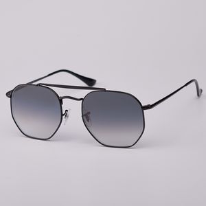 Square eyewear Metal Frame Sunglasses Men Women Real Glass Lenses Fashion Sun Glasses with Leather Case and All Retailing Package