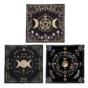 Square Flannelle Tarot autel Tissu de tableau de société PAD ASTROLOGIQUE ORACLES TABLE DE TABLE CARTE CARTE DE MAT DIVINATIONS GXMF