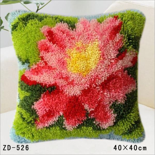 Carré fleurs et plantes modèles conception loquet crochet bricolage créatif taies d'oreiller jeter taie d'oreiller housse de coussin artisanat 40x40 cm