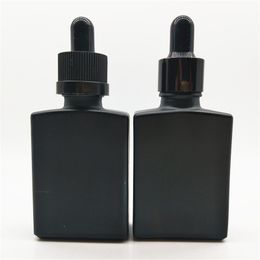 Vierkante glazen parfumflessen 30 ml frosting effen zwart etherische olie fles verpakking fles vierkante rechthoekige huis Nieuwe collectie 1 1YB M2