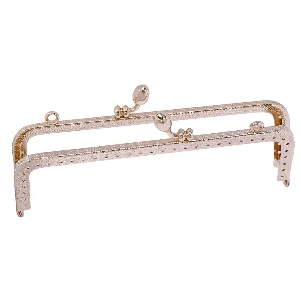 Square Glossy Gold Basic Metal Purse Frame Kiss Clasp Lock Diy Bag Accessories 8.5/10.5/12.5/15/18/20.5 cm Bag Frame