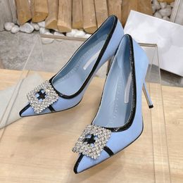 Square Jewel Backle Pumps Boat Wedding Bride Chaussures Designer Talons 10cm Robe High Heels Pump Nouvel Printemps / Summer Suede Sued Poided Elegance Party Chaussures Dance chaussures