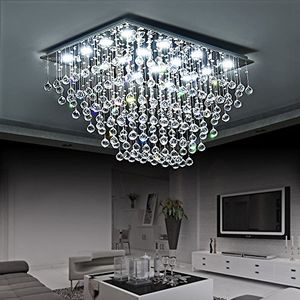 Place K9 Lustre en cristal Raindrop encastré plafond à LED Luminaire pour salle à manger Salle de bain Chambre Salon