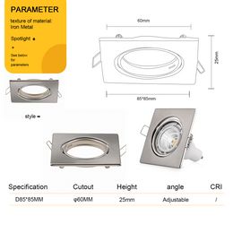 Marco de luz de techo de LED cuadrado GU10 MR16 GU5.3 E27 Ajuste de la luz del marco de la luz del marco de la luz accesorios para el ajuste interior