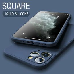 Case de silicona líquida cuadrada para Samsung Galaxy A11 A21S A31 A51 A71 A01 A02S A03S A04S A12 A22S A32 A42 A52S A72 A82 Soft Cover