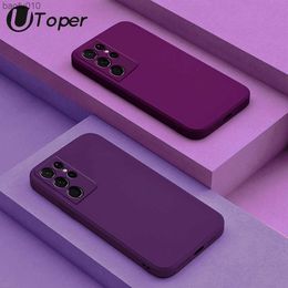 Funda de teléfono de silicona líquida cuadrada para Samsung Galaxy S20 S21 S22 S23 Ultra FE Plus A54 A73 A72 A53 A52 51 33 32 4G 5G cubierta suave L230619