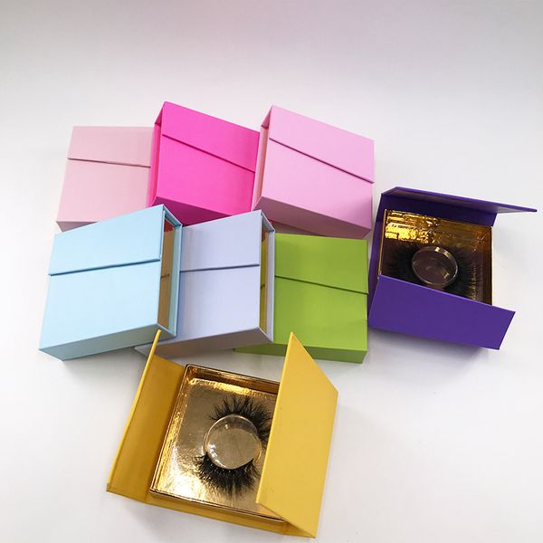 Paquete de pestañas magnéticas cuadradas 5d 25 mm Mink Lashes Case Caja de embalaje de pestañas personalizadas vacía