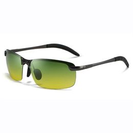 Lunettes de soleil polarisées carrées pour hommes, 66mm, Vision nocturne, verres de styliste de jour et de nuit, lunettes de soleil UV400 avec étui225Y