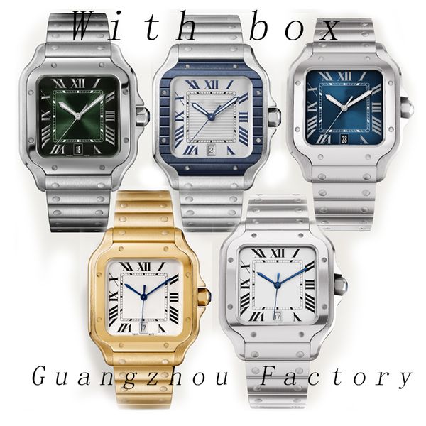 Montre pour hommes carrés de haute qualité 39mm 35mm montres de réservoir en caoutchouc 904L montres en acier inoxydable boîtier bracelet date mâle dame montre montre de luxe AAA montres-bracelets