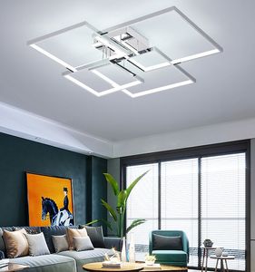 Vierkante moderne LED-plafondverlichting voor woonkamer slaapkamer studie goud / verchroomd 90-260V