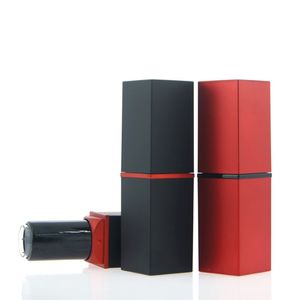 Botellas de embalaje cuadradas, lápiz labial rojo y negro, tubo vacío hecho a mano, material de embalaje cosmético DIY, carcasa LK255