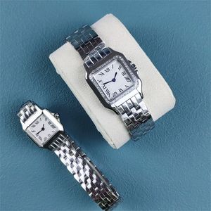 Vierkante panthere horloges dames diamanten horloge mode quartz uurwerk roestvrij staal elegante waterdichte dameshorloges aaa-kwaliteit eenvoudig verguld goud dh013 C23