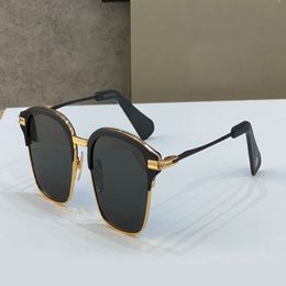 Lunettes de soleil pilote carrées noir mat or gris foncé lentille Sport lunettes de soleil pour hommes Sonnenbrille UV lunettes avec Box264O