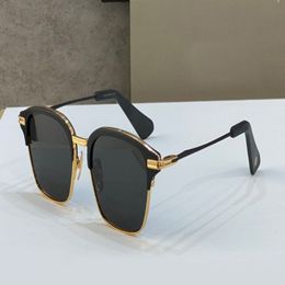 Lunettes de soleil pilote carrées noir mat or gris foncé lentille Sport lunettes de soleil pour hommes Sonnenbrille UV lunettes avec Box217Y