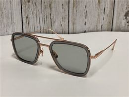 Lunettes de soleil carrées pilotes Rose Gold Frame Sonnenbrille occhiali da sole Mode hommes Lunettes de soleil lunettes vintage unisexe Nouveau avec boîte