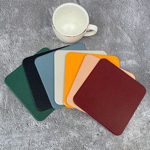 Posadoras de manteca de mantel cuadrada Posta de madera PVC Mat de tazón de aislamiento lavable PVC Decoración de restaurantes de escritorio de alta temperatura MJ1093