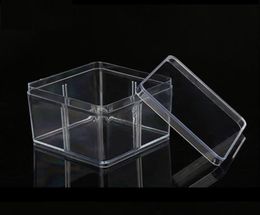 Vierkante plastic doos 9,5*9,5 cm voor kleine accessoires transparante PVC -pakkingboxen met dekcontainer SN725