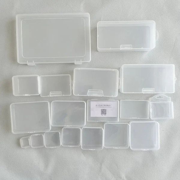 Boîte de rangement d'outils transparent en plastique carré Perles de bijoux accessoires d'alimentation de conteneur Boîte de petits articles Étui organisateur