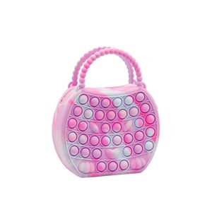 Square Pop Antistress Toys Silicone Push Bubble Bag Cross Body Bag Reliver Autisme Sac à main Coin Pouch Purse for Kids Fidget Toys 2175