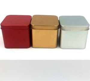 Square Popular Box Box Entre de rangement en métal vide Organisateur Stash Silver Colors 7cm * 7cm * 6,5 cm pour les bijoux Morceau de monnai