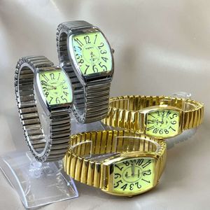 Vierkant quartz modieus casual lichtgevend horloge, heren- en dameswijzers