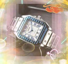 Square Roman Tank Diad Automatic Date Authory Horloge de Luxury Fashion Fashion Full en acier inoxydable