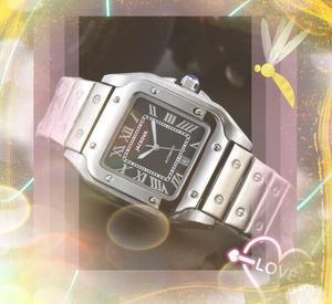 Square Roman Tank Calle Automatique Date des hommes Regardez les hommes de luxe pour hommes de luxe Mouvement en cuir en acier inoxydable Corloge de quartz trois épingles Design Cadeaux de bracelet