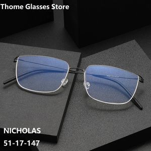 Monture de lunettes carrée sans vis pour hommes, lunettes pour femmes de haute qualité, écran d'ordinateur, lunettes de Prescription optiques 240118