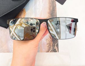 Vierkante zilveren spiegelzonnebril Zwart metalen frame Sportstijl Heren Dames Zomertinten Sunnies Lunettes de Soleil Bril Occhiali da sole UV400 Brillen