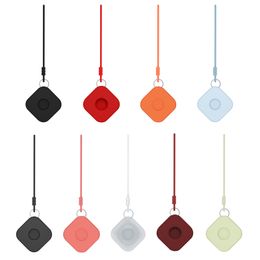 Fundas protectoras cuadradas de silicona suave para Airtag Anti-lost Device Finder Tracker Protect Cover con cordón