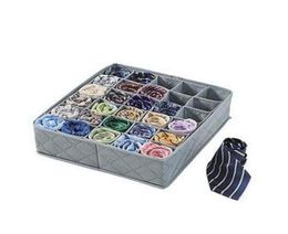 Boîte de rangement carrée treillis amovible organisateur de tissu non tissé pour la maison sous-vêtements chaussettes cravate finition étui gris 8 5Wz P I7Sqc2236228