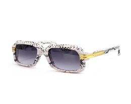 Vierkante zonnebrillen 607 Snakeskin Leather Black Gold Full Rim optisch frame Vintage 56 mm Gafas de Sol Fashion Sunglasses bril FRA4325888