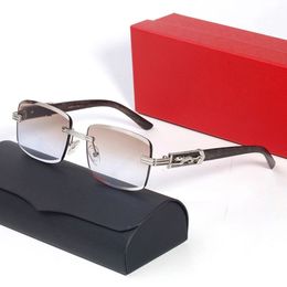 Vierkante zonnebrillen Designer Dames mode luxe zonnebril mannen carti glas voor vrouwen waterdichte UV400 frameloze bril herenrandloze zonnebril