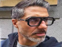 Lunettes de soleil carrées pour hommes verres de mode luxe rétro bleu clair de blocage de lumière Vasos décorativos de sol masculino 2206118623236